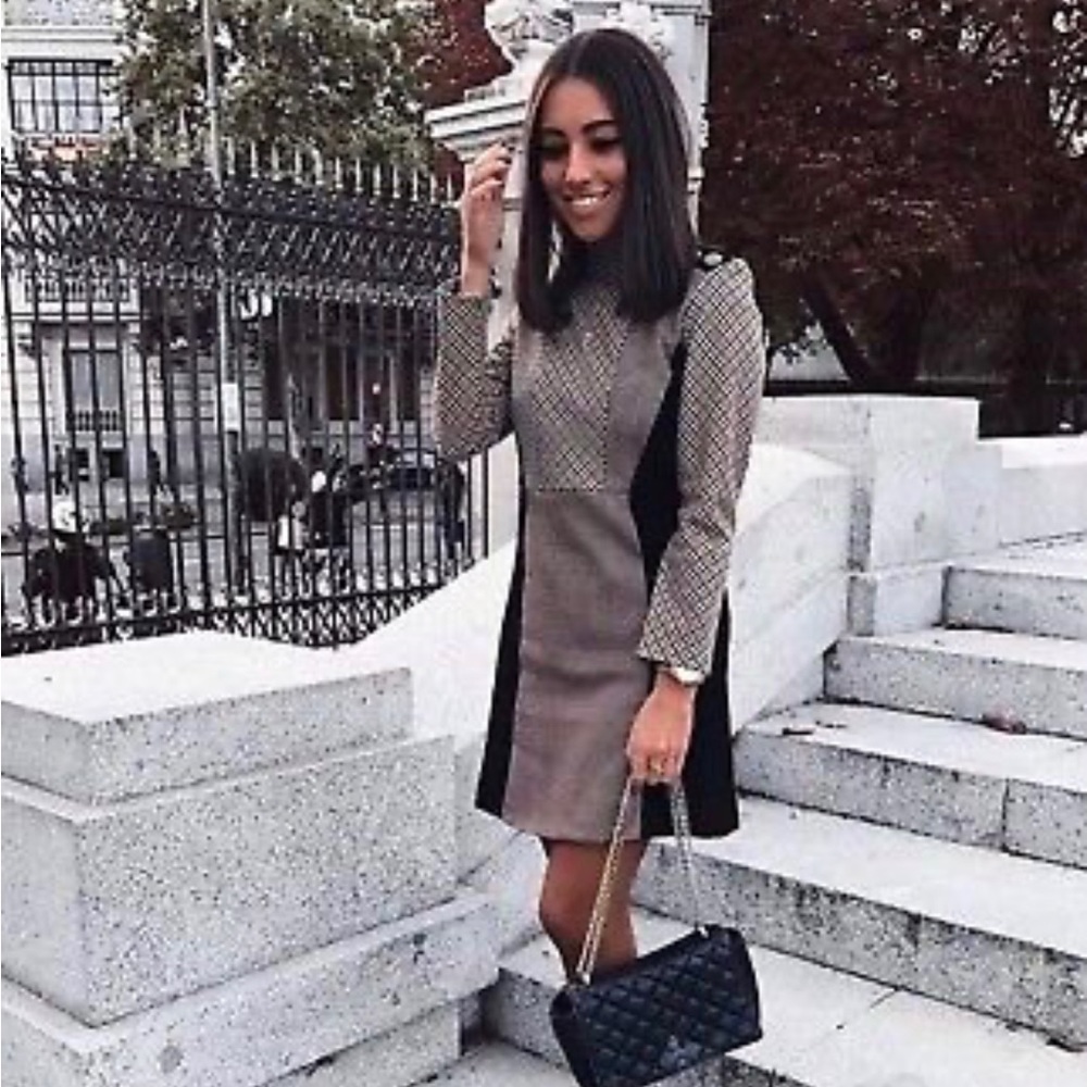 Zara Patchwork Mini Dress Size Small - image 2